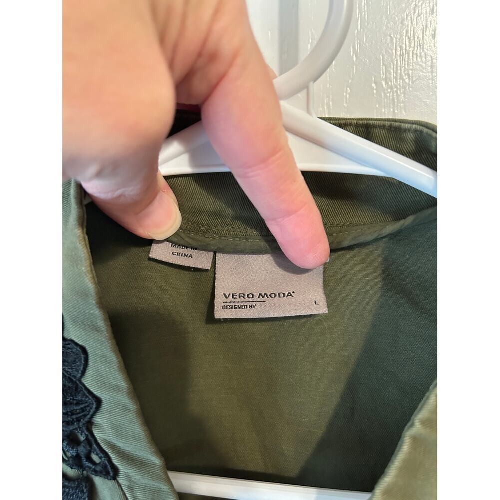 Vero Moda Olive Y2K Embroidered Jacket - Picture 4 of 6